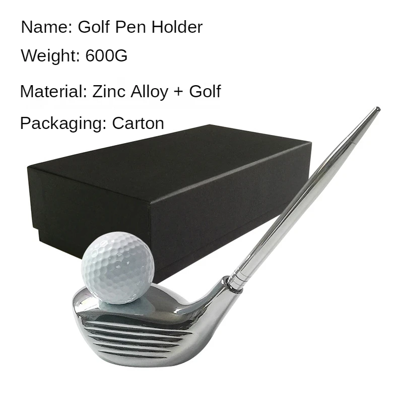 New Creative Desktop Storage Modern Simple Zinc Alloy Golf Pen Holder Silver Set Desk Supplies Holiday Gift house decoration