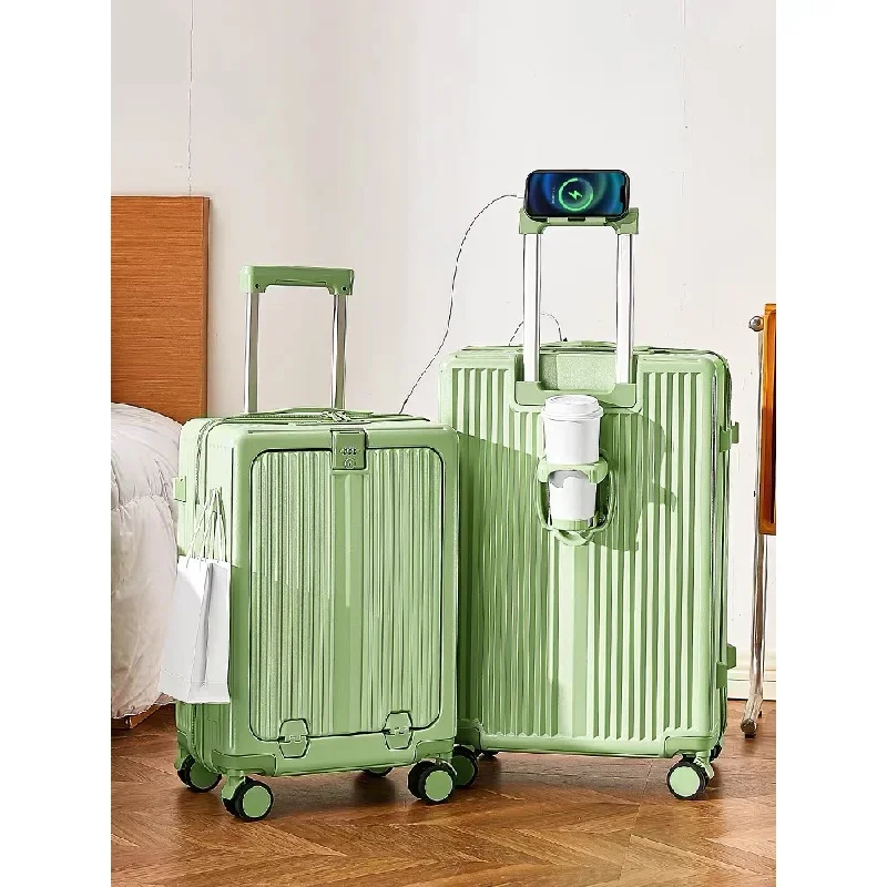 New Luggage Universal Wheel Front Open Cover Large Capacity Women's 26inch Trolley Case Men's 20inch Carry-ons Password Suitcase