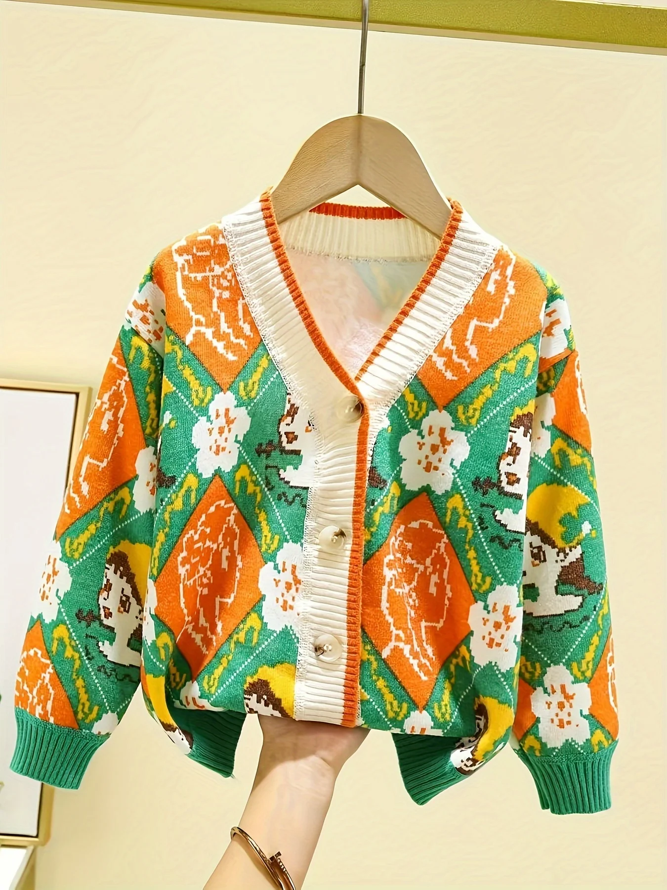 

Girls' Sweaters, Autumn and Winter Knitted Cardigans, New Fashionable Kidsren's Jackets and Tops for Small and Medium-Sized Kidsren and Girls