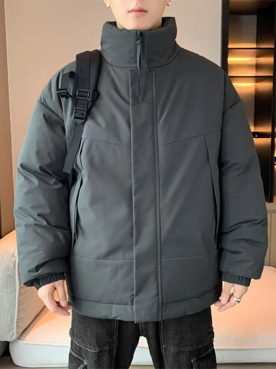 

Мужская зимняя утепленная куртка на хлопковой подкладке с воротником-стойкой, пуховик из хлопка, осенне-зимняя модная повседневная верхняя одежда...