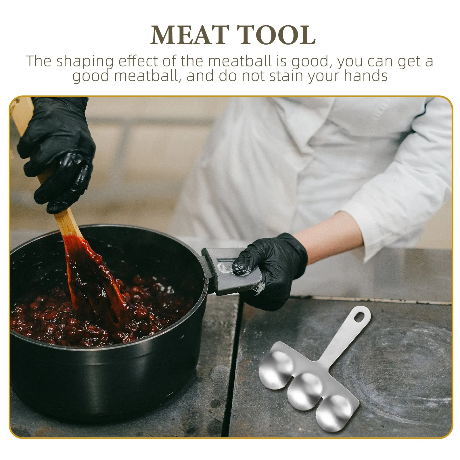 1Set Meatball Maker Tool Stainless Steel Shrimp Ball Mold Kitchen Gadget for Meat Fish Rice Cake Ball Making Non-Stick Shaping