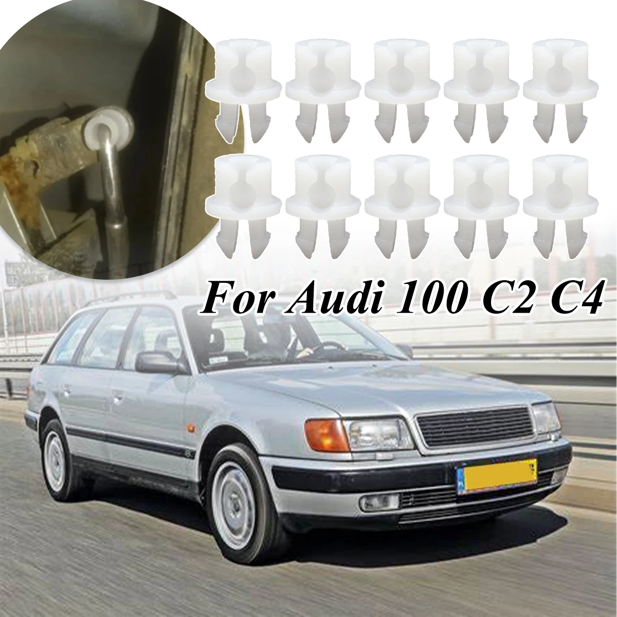 

10X Clips For Audi 100 C2 C4 Door Lock Rod Conector Linkage Clip Front Rear Interior Latch Catch Clamp Auto Fastener Accessories