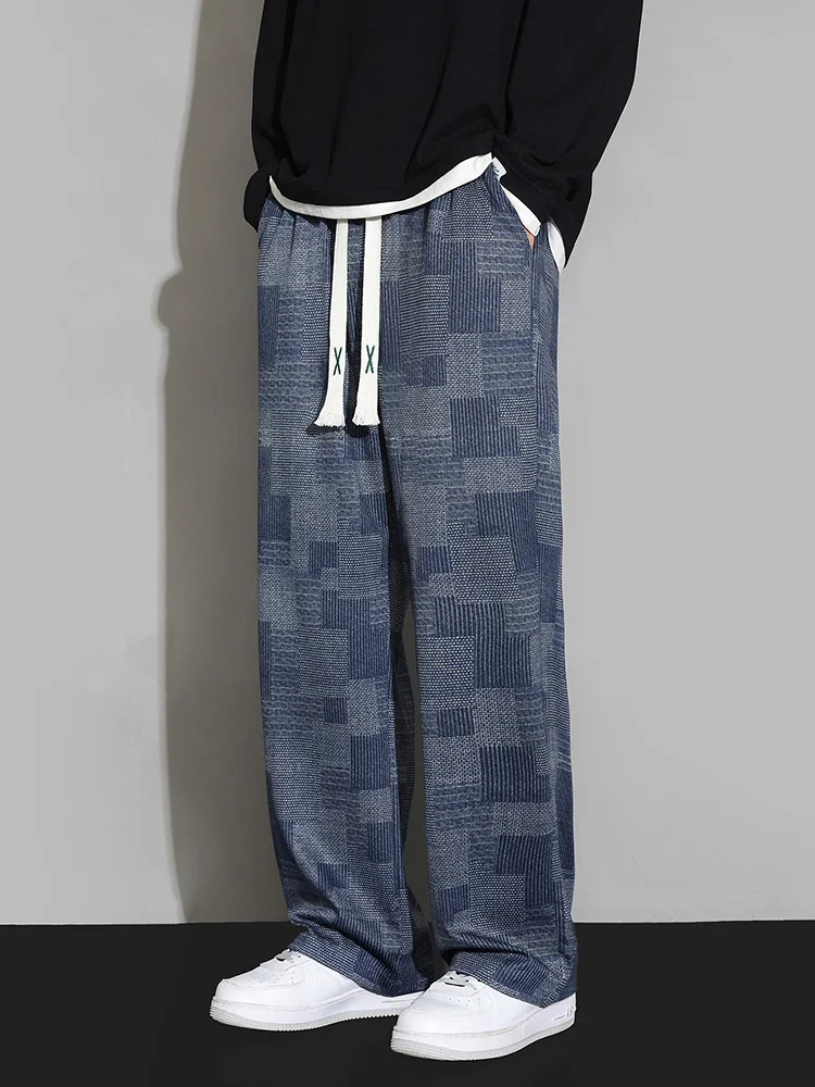 

Wassup Edzel мужские повседневные брюки в клетку на подкладке осень-весна винтажные американские драпированные спортивные широкие брюки