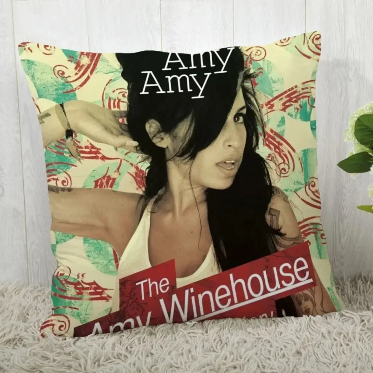 2024 3D Amy Winehouse Pillow Cover Customize Pillow Case Modern Home Decorative Pillowcase For Living Room 40x40cm 16x16Inch