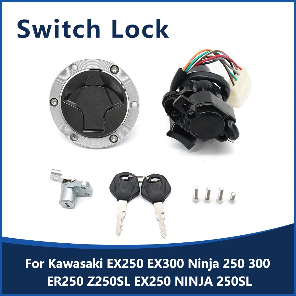 

Motorcycle Ignition Switch Fuel Gas Cap Seat Lock Key For Kawasaki EX250 EX300 Ninja 250 300 ER250 Z250SL EX250 NINJA 250SL