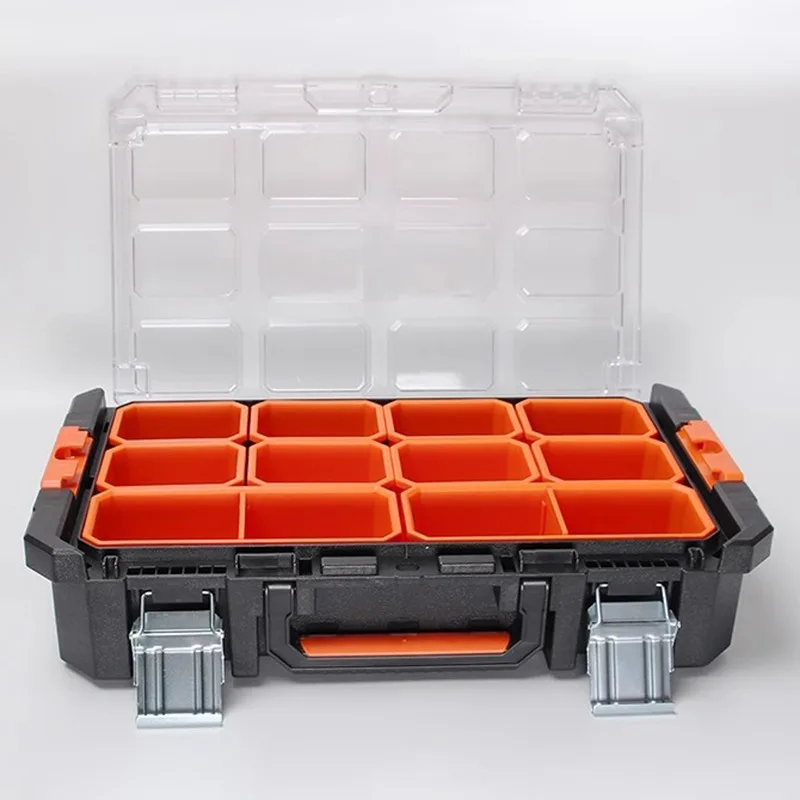 Stacked Toolbox Parts Screw Tools Storage Case Multi-grid Hardware Electronic Components Storage Box Portable Tools Organizer