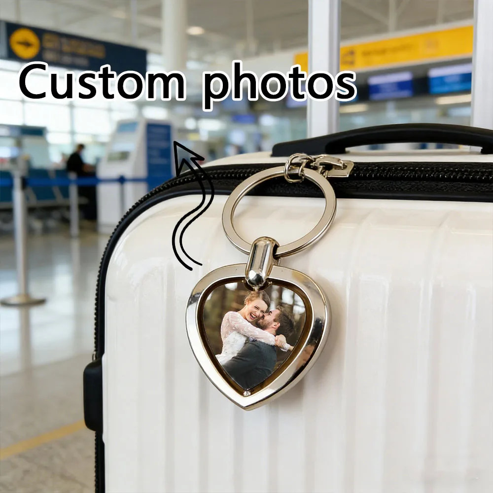 

Customized Photo Double-Sided Rotating Alloy Luggage Tags Travel Gift Luggage Tags Customized Multi-Shape Rotating Luggage Tags