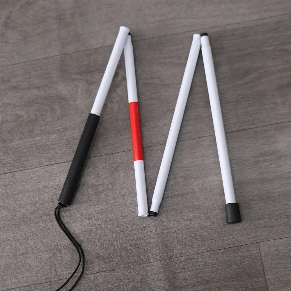 Aluminum Alloy Blind Walking Stick Reflective Anti-slip Grip Hiking Trekking Pole Durable Portable Folding Cane Outdoor - view 3