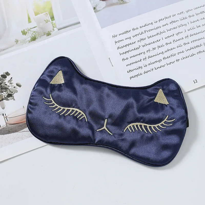 Imitated Silk Sleep Eye Mask Night Mask Eyes Cover Smooth For Women Men Fox Travel Relax Eyepatches Night Breathable Blindfold