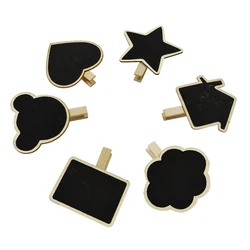 Mini Blackboard Clips Wooden Message Board Rectangle Writing Board Clip Panel Card Memos Label Brand Price Place Number Table