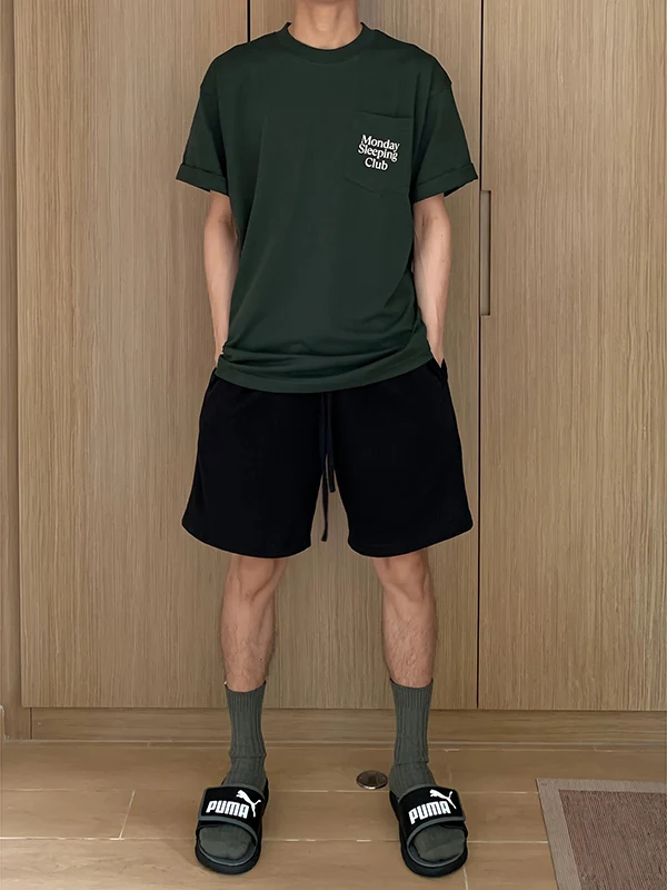 

Cleanfit Black Casual Basketball Shorts for Teens Summer American Style Loose Fit Youthful Energy Knee-High Straight Tube