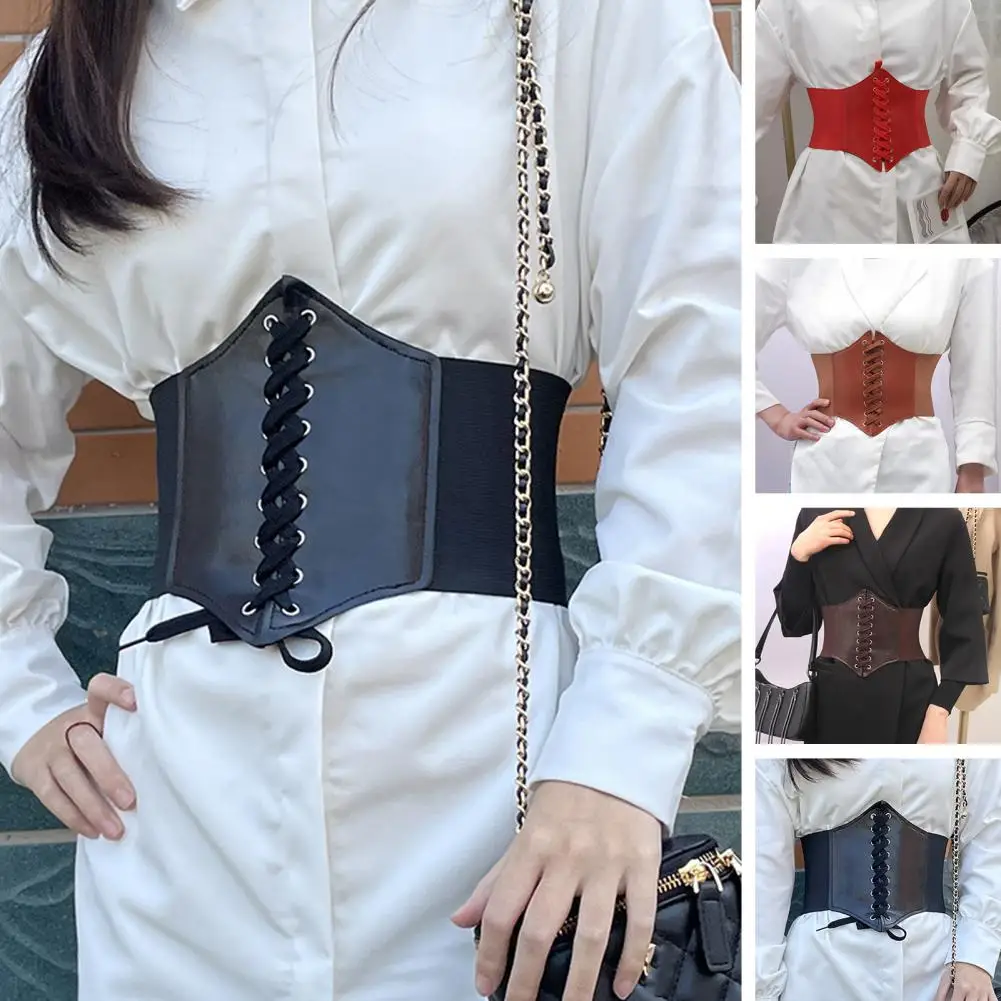 Shirt Corset  Shaping   Women Corset Imitation Leather Wide Corset Belt