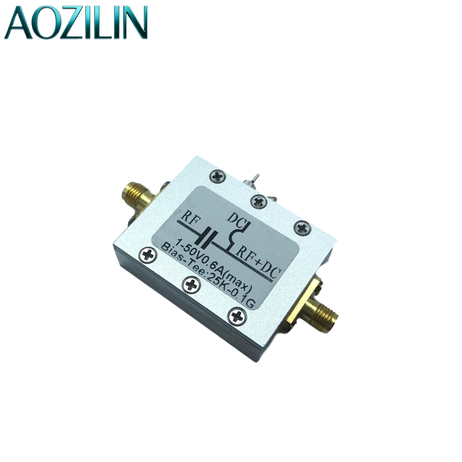 AOZILIN RF Bias Tee Coaxial Feed 25KHz-100MHz DC Block Low Insertion Loss HF AM