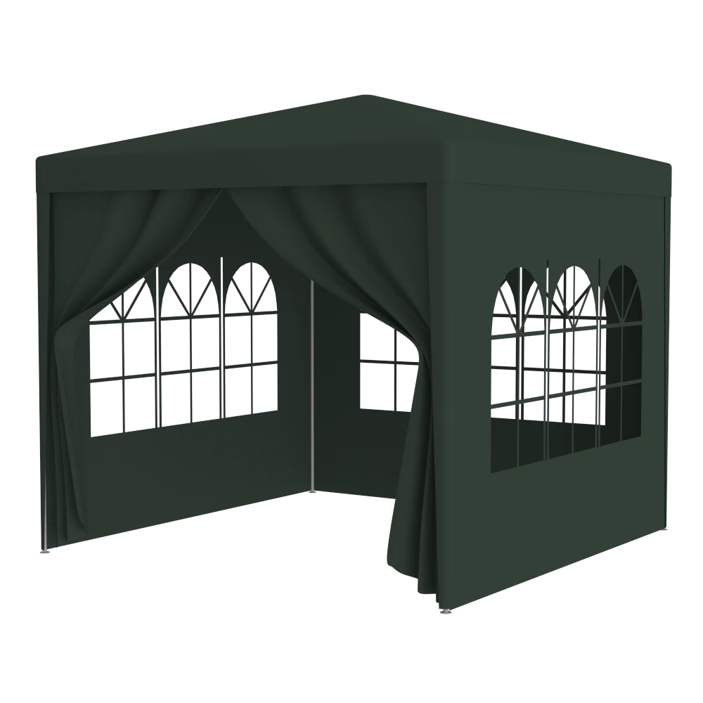 10'x10' Party Tent Outdoor Heavy Duty Gazebo Wedding Canopy + 4 Removable Walls ,Green