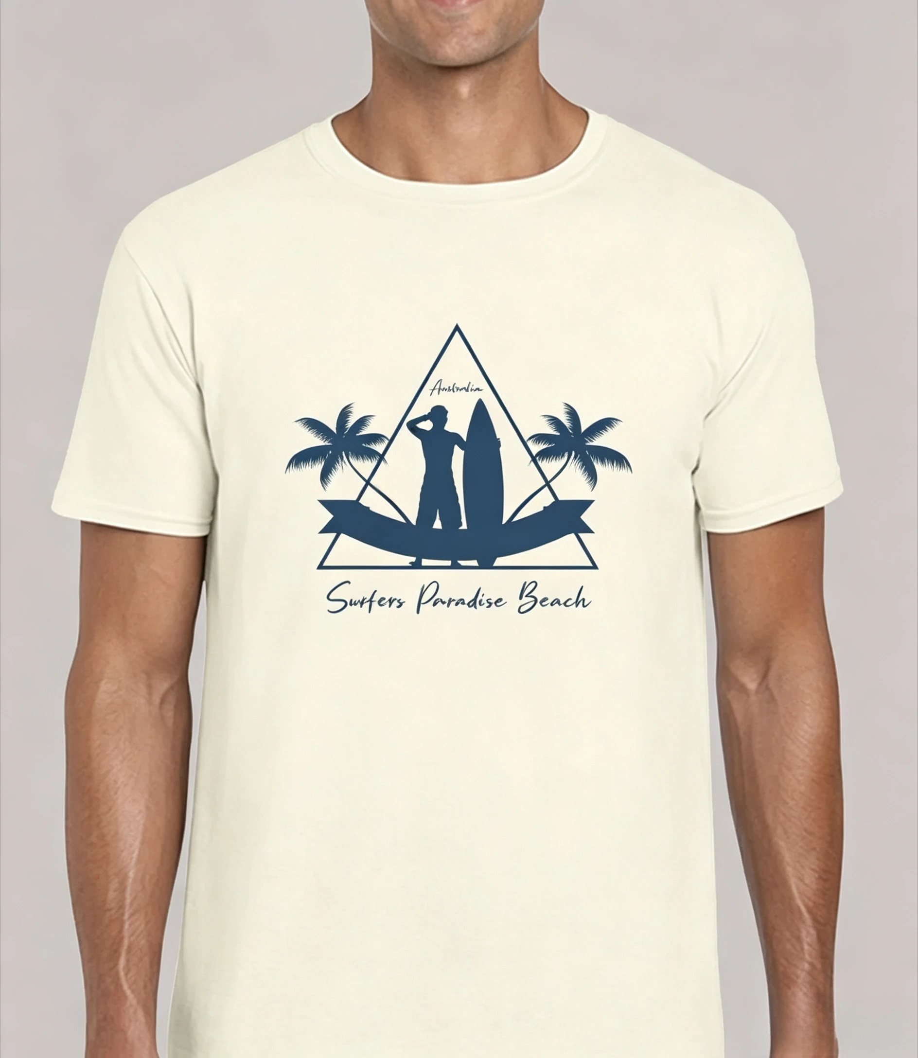 Surfing Paradise Beach T-shirt, suitable for both men and women, featuring humorous jokes and a casual summer fashion style