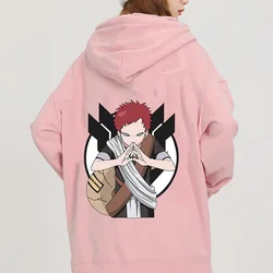 Anime Naruto Hooded Naruto Gaara Print Men's and Women's Autumn Fashion Loose Hooded Sweatshirt