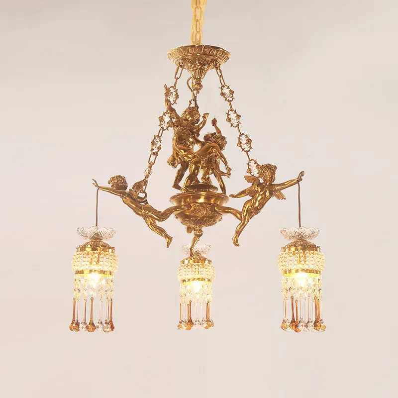 Cupid Brass crystal chandeliers lamps hanging lamp lighting led decorative pendant chandelier