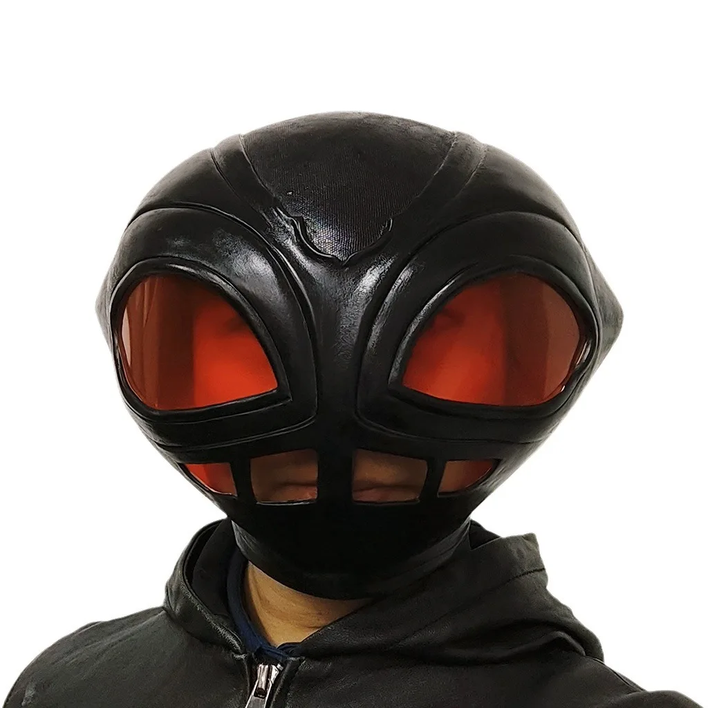 Man Superhero Black Manta Mask David Hyde Cosplay Costume Halloween Party Movie Face Mask for Men Full Head Latex Helmet