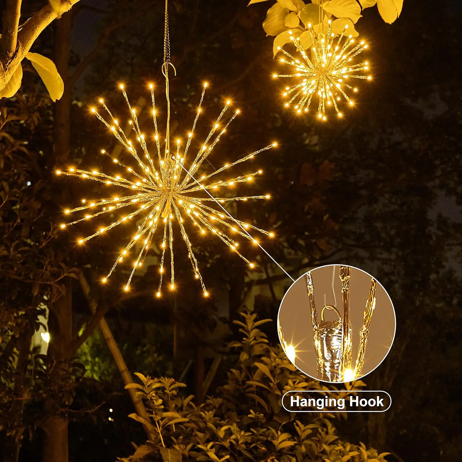 

Starburst Light Lighted Ball Firework Lights Twinkle Hanging Ball Dual-use for Patio Walkway Pathway Decoration Ship From USA