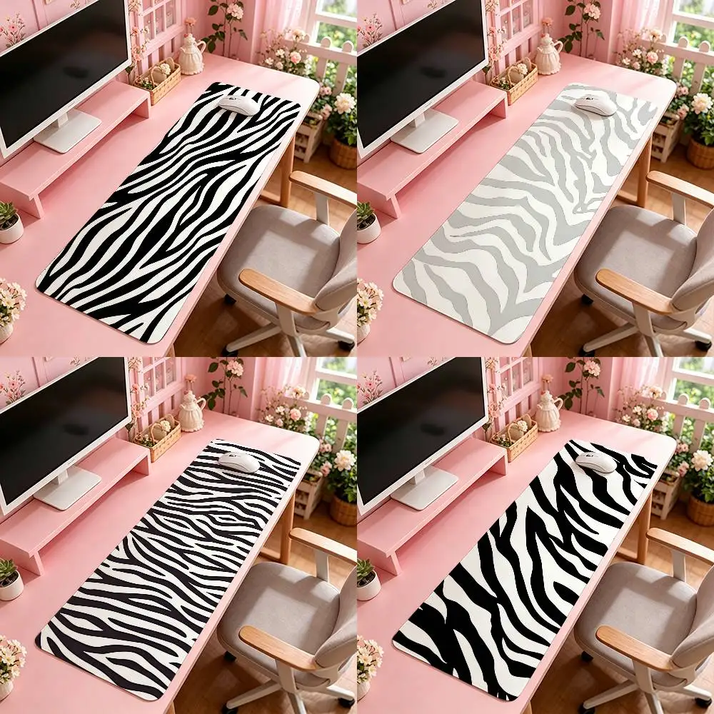 Zebra Print Mouse Pad Computer Mat Deskpad Laptop Keyboard Mat Office Large Landscape Mousepad