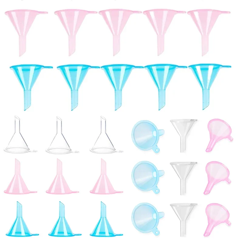 500pcs Small Funnels Clear Plastic Mini Cosmetic Containers Funnels for Science Lab Bottle Filling Liquid Essential Oils Perfume