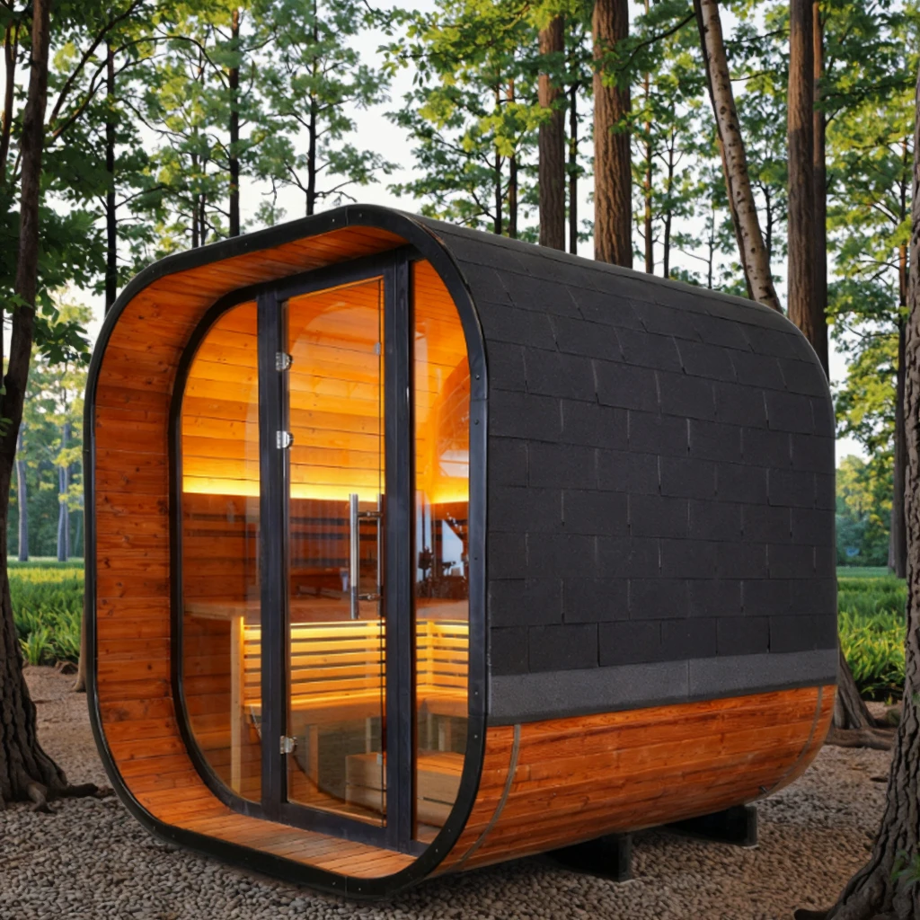 New Products Listed Professional Outdoor Solid Wood Cube Steam Sauna 4-6 People Traditional Sauna