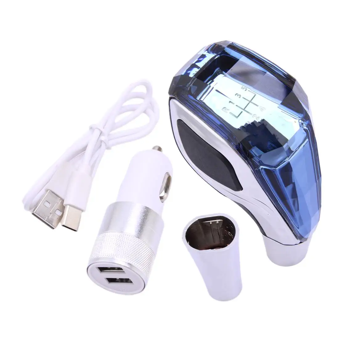 NEW R12345 Car Crystal Handle With Touch Motion Activated LED Gear Shift Knob Head Universal