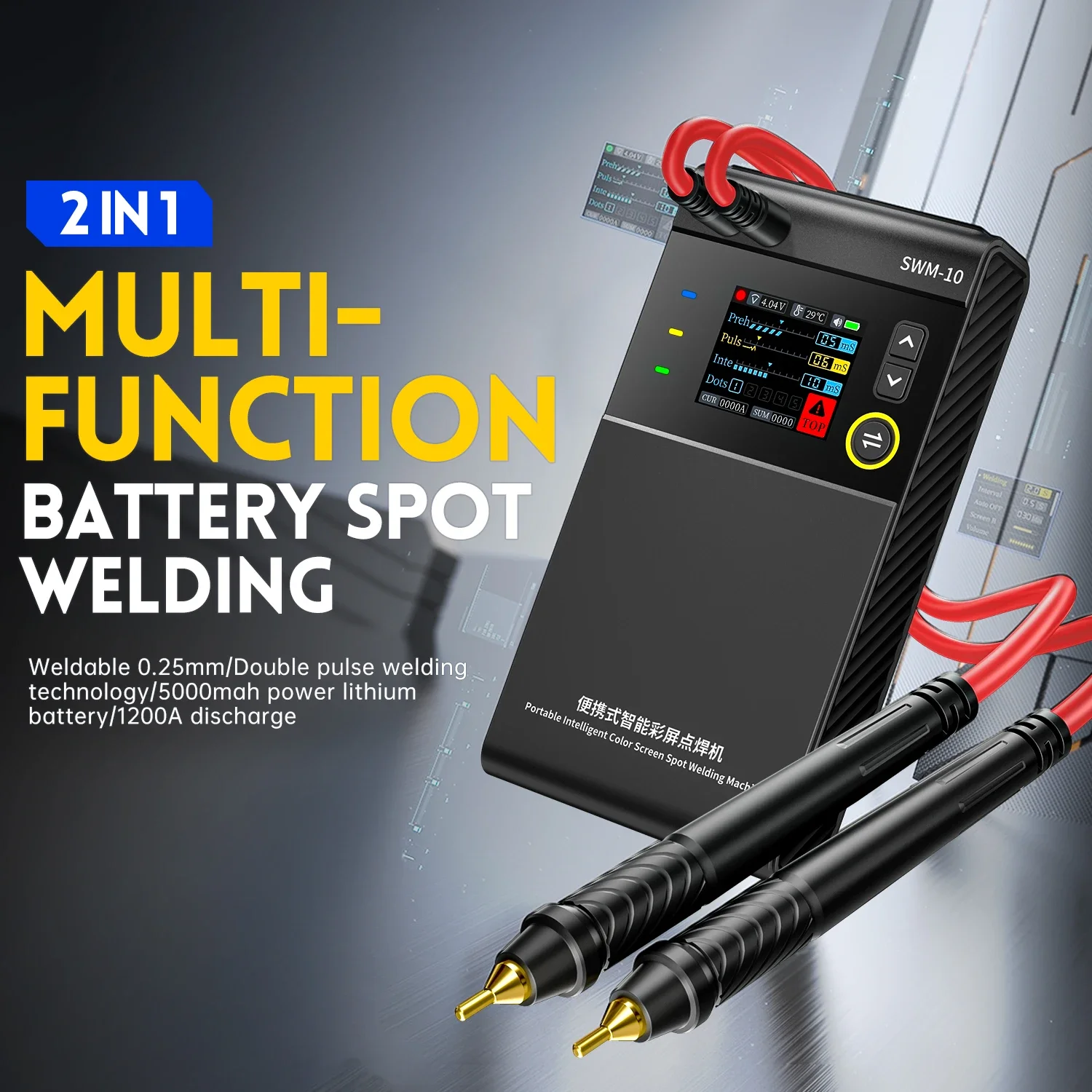 FNIRSI SWM-10 Portable Battery Spot Welder 5000mah Weldable 0.25mm Thickness DIY Mini Welding Machine Battery Pack Welding Tool