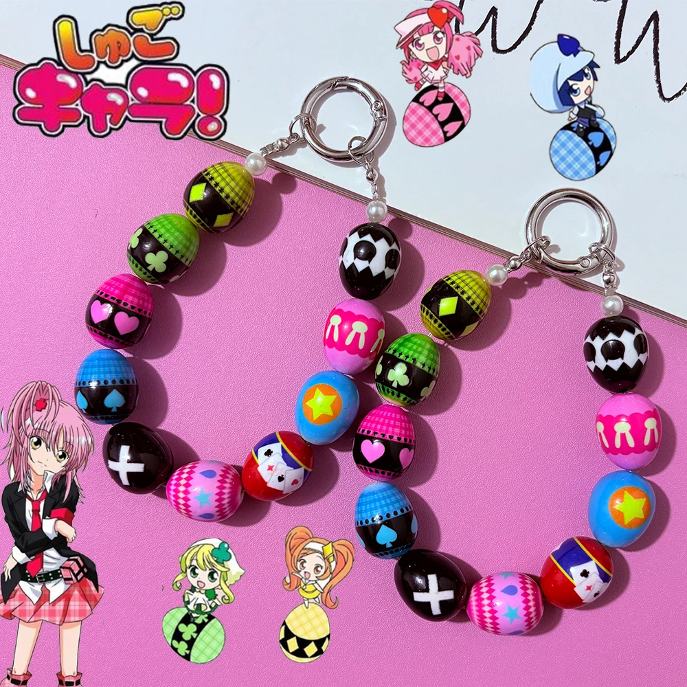 Llavero de Cosplay de Anime Kawaii Shugo Chara Hinamori Amu Dia Suu Ran, Modelo de Huevo Versión Q de Dibujos Animados, Adornos para Teléfono y Mochila