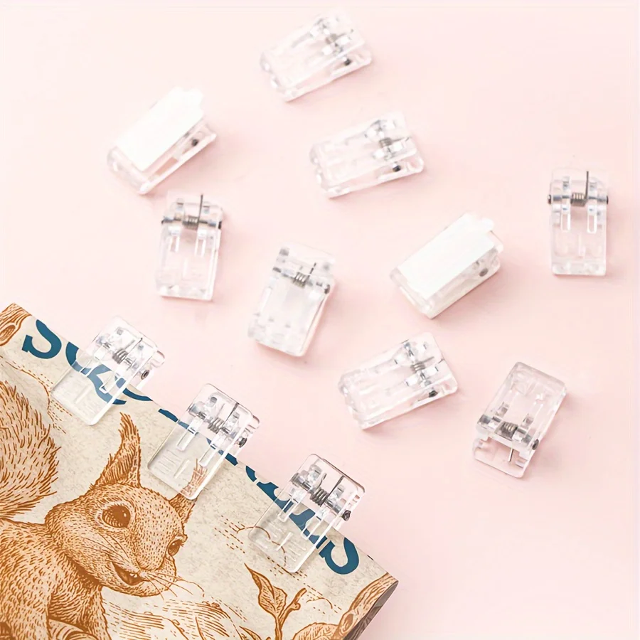 20pcs adjustable simple transparent clips, file data fixed clip storage - small, durable, reusable dovetail clips-office