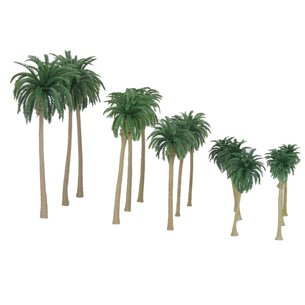 

15 Pcs Miniature Child Succulent Planters Z Scale Buildings Coconut Landscape Model Tree