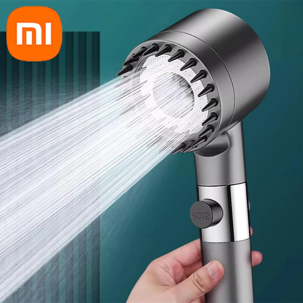 

Xiaomi 4 Mode High Pressure Filter Shower Head One-Key Stop Water Massage Showerhead With Filter Element Bathroom Accessories