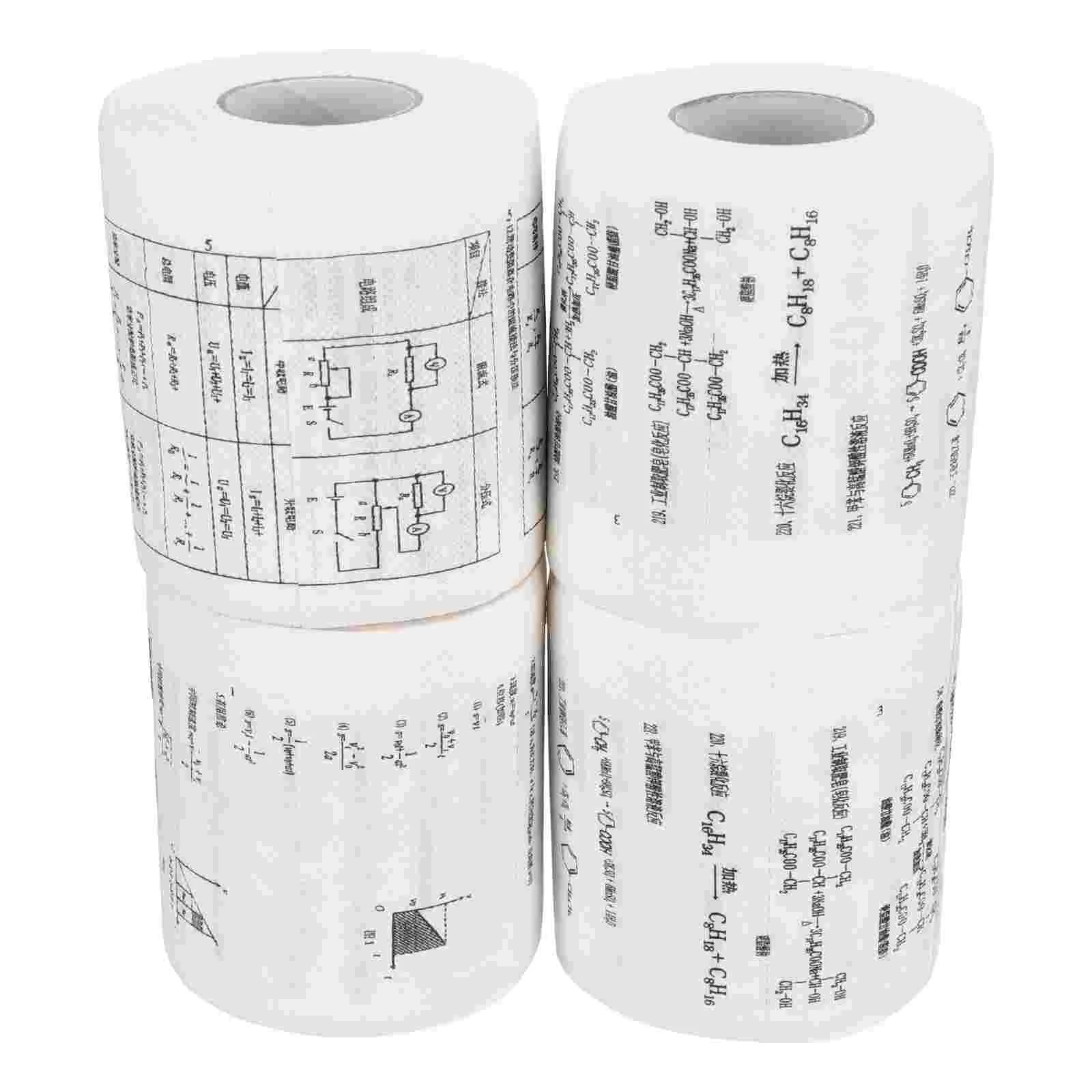 

4 Rolls Funny Formula Toilet Paper Printed Tissue Restroom Gift Home Accessory Virgin Wood Pulp Printing Table