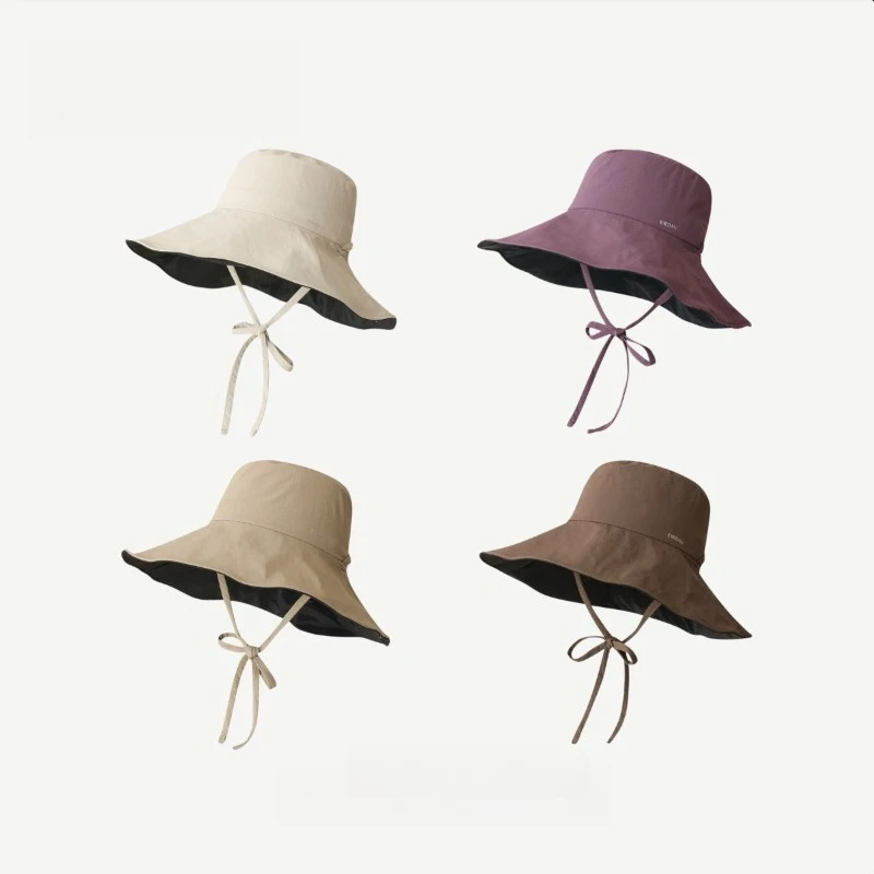 Pc Women's Drawstring Brim Bucket Hat,Bucket Hat with Adjustable Chin Rope Frayed Design Bucket Hat for Travel Beach Seaside