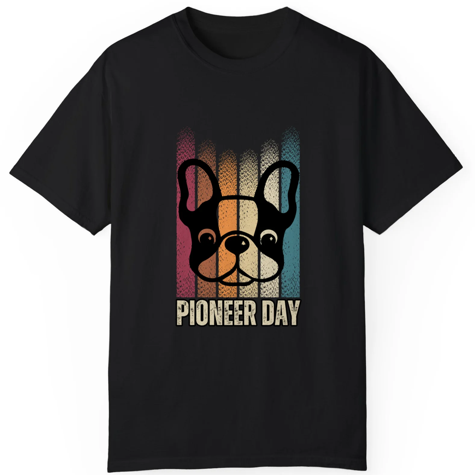 Perro Bulldog Retro Pioneer Day Best Gift Mens And Ladies T-Shirt