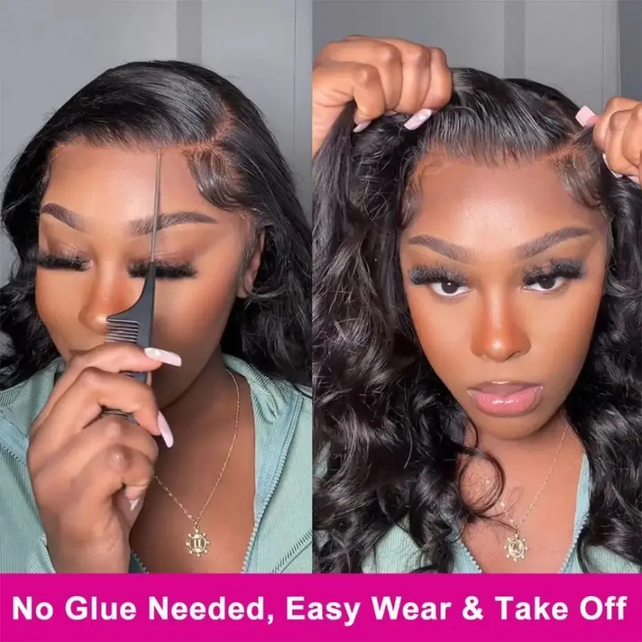 Brazilian Glueless Wig 30 34 Inch Body Wave 13x4 HD Lace Frontal Wig Human Hair Pre Plucked 6x4 5x5 Transparent Lace Closure Wig