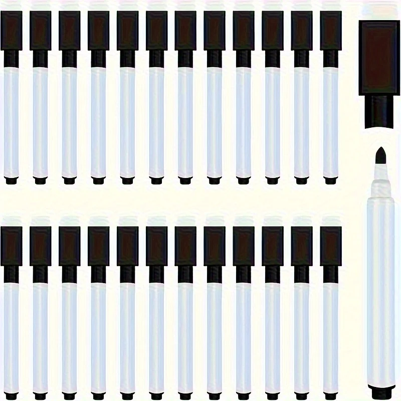 

25-Pack Dry-Erase Markers with Rubber Caps-Lightweight Plastic Whiteboard Pens, Quick-Drying Ink for Classrooms, Offices & Homes