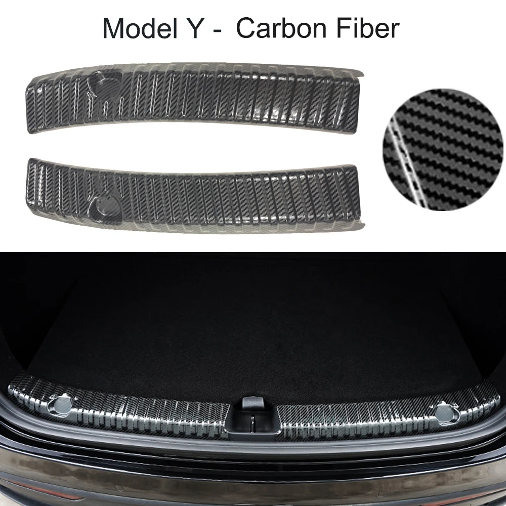 Voor Tesla Model 3/Y 2017-2023 Kofferbak Dorpel Cover Rvs Achterbumper Voet Plaat Protector cover Kofferbak Instaplijsten Guard
