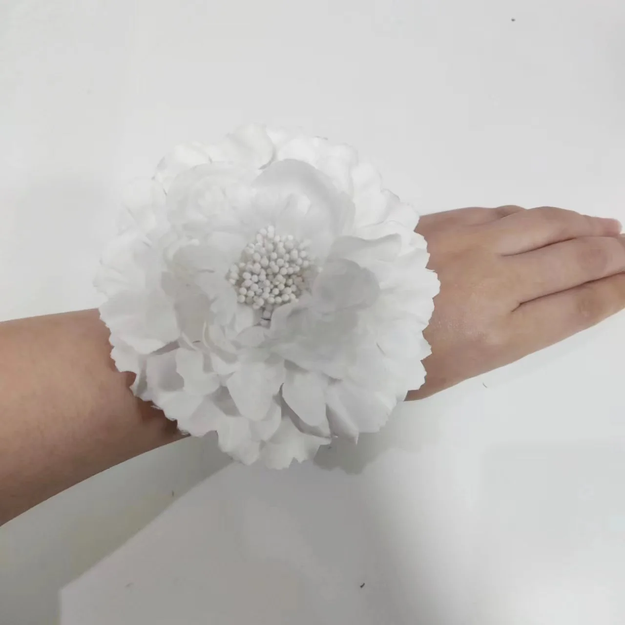 Bridal Wrist Corsage para casamento, Big Peony Wristband, Mão Flower Bracelet para dama de honra, Girls 'Jewelry, Party, Casamento Acessório, 11cm