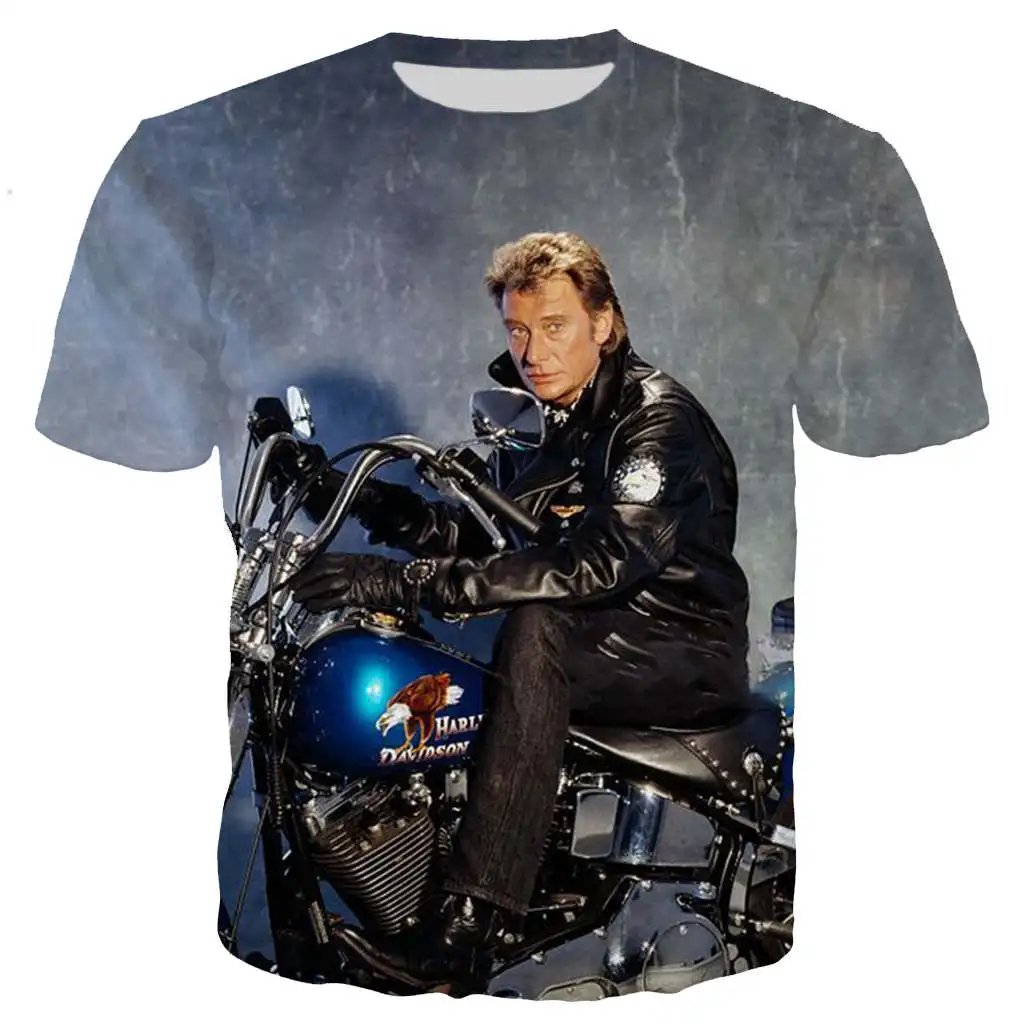 

Giant Star Johnny Hallyday Fashion T Shirt Men/women 3D Printed T-shirt Short Sleeve Style T-shirt Streetwear Tops Oversized