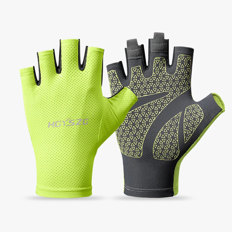 Summer Cycling Gloves Fitness Women Men Gym Fishing Half-Finger Breathable Mesh Thin Non-slip Yoga Elastic Sport Bicycle Gloves