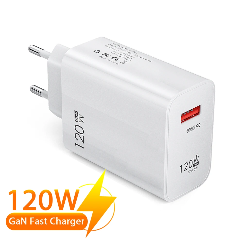 120W GaN USB Charger Fast Charging Mobile Phone Chargers For Iphone 13 14 15 Pro Max Samsung Huawei Oppo Oneplus Wall Adapter