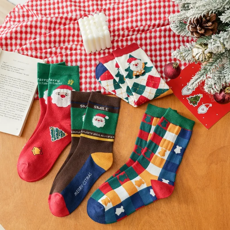 Weihnachtssocken für Damen, lustig, niedlich, Urlaubssocken, Neuheit, Weihnachten, Crew-Socken, Weihnachtsmann, Hirsch, Weihnachtsgeschenke, Herrenkleid, Innensocken