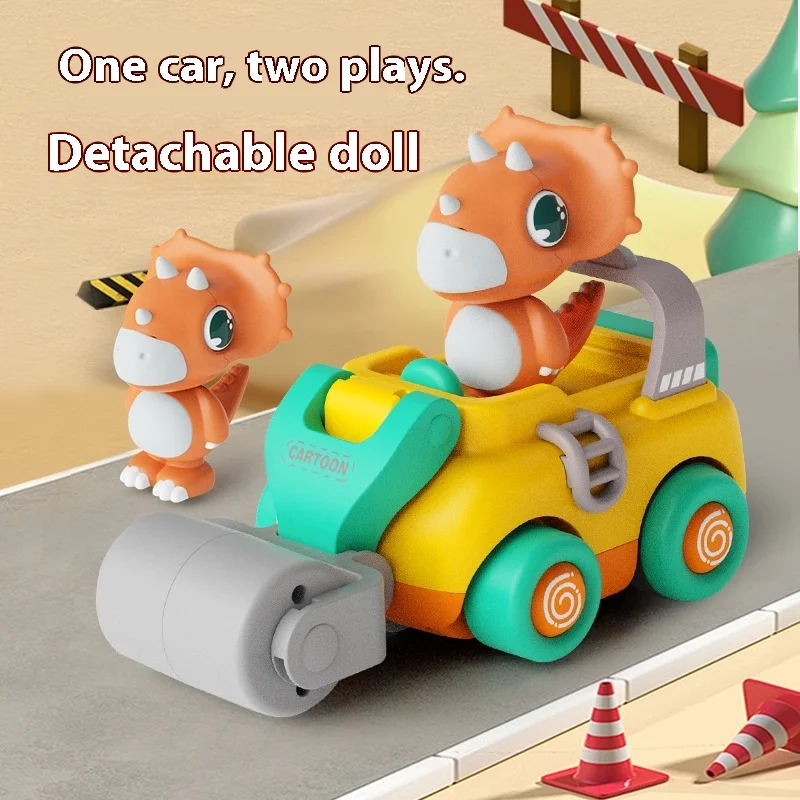 Children Cartoon Dinosaur Remote Control Engineering Car Bulldozer Two Pass Toy Car Baby Car Electric Toy Birthday Gift