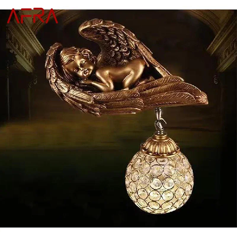 AFRA Contemporary Little Angel Wall Lamp Personalized And Creative Living Room Bedroom Hallway Aisle Decoration Light