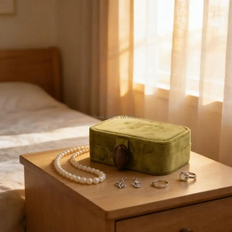 

Stylish Velvets Jewelry Storage Box with Multiple Compartments Jewelry Displaying Organizers for Travel and Daily Use