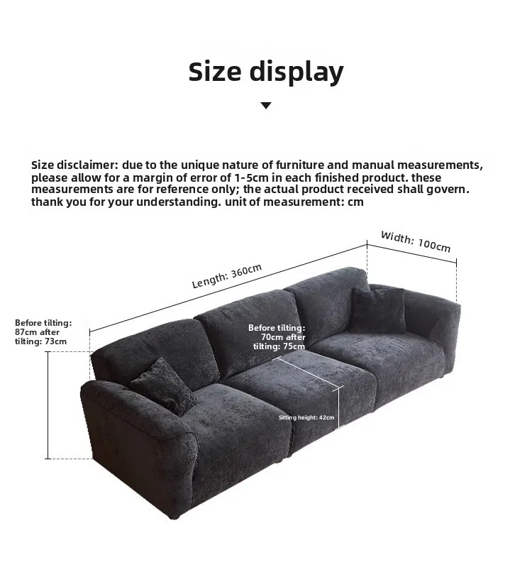 Retro sofa, living room straight row adjustable backrest sofa combination