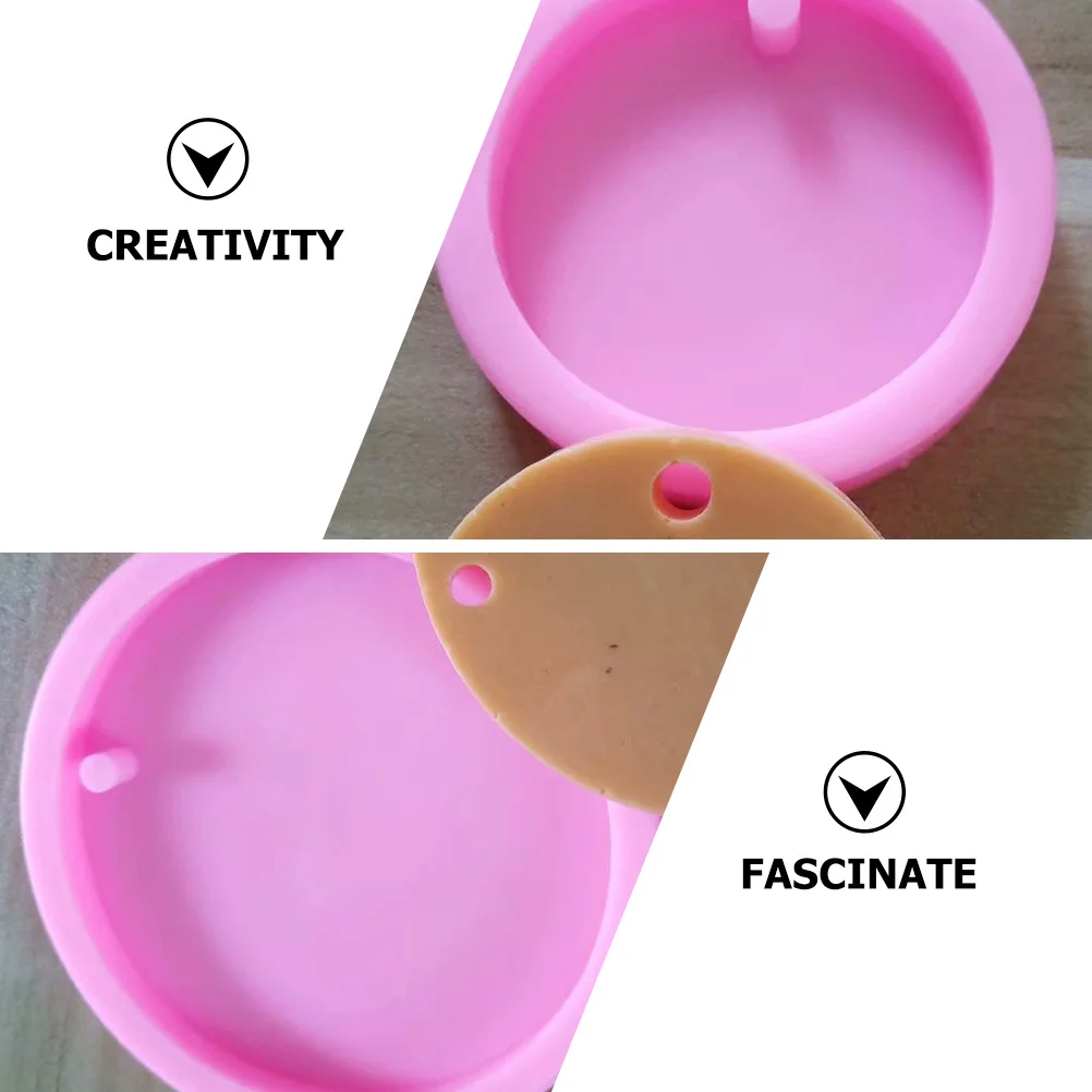 

10pcs Round Pendant Mold Silicone Diy Keychain Making Decor Resin Casting Molds For Handmade Jewelry Craft
