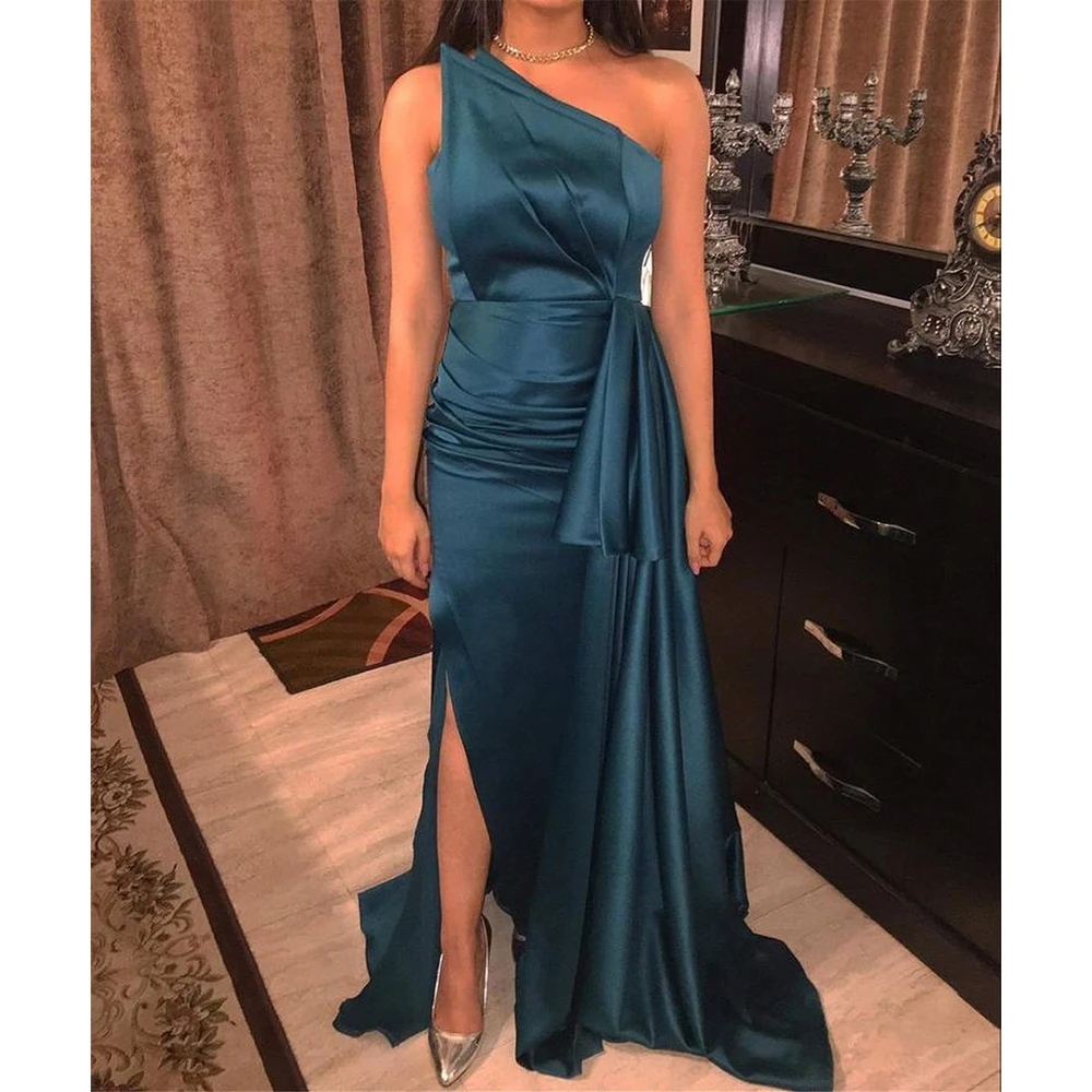 

Elegant Mermaid Evening Dresses Strapless Satin with Pleats Formal Prom Party Dress 2025 Special Occasion Gowns Customized