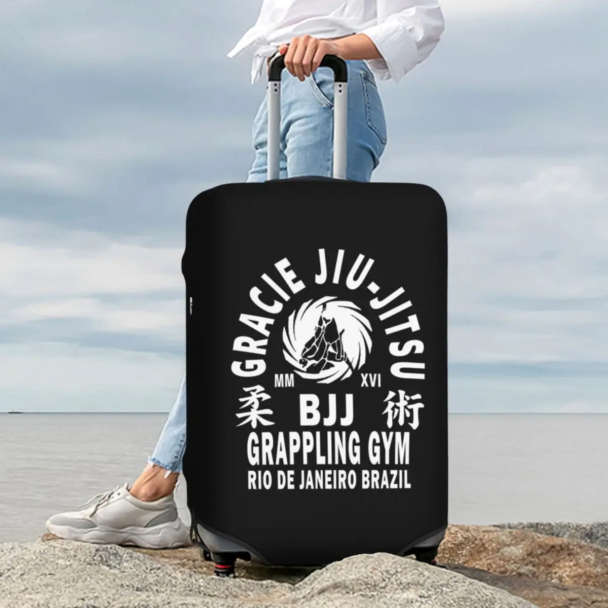 

Brazilian Jiu-Jitsu Suitcase Cover Protection Elastic Travel Luggage Protector Covers for 18-32 Inch